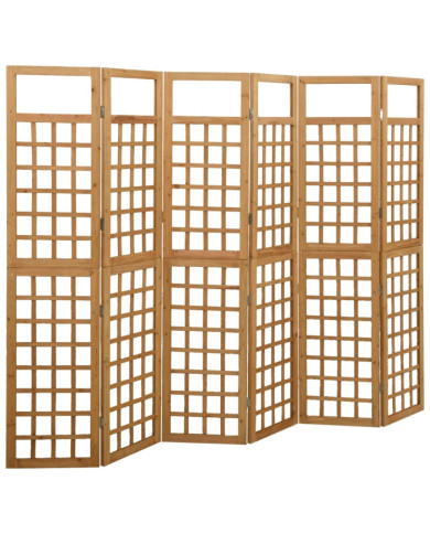 Cloison de séparation à 6 panneaux/treillis bois sapin massif | Mobilier & Déco