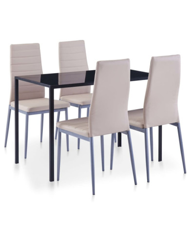Ensemble de salle à manger 5 pcs Cappuccino | Mobilier & Déco