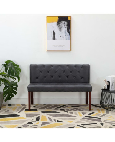Banc 120 cm Gris Similicuir daim | Mobilier & Déco