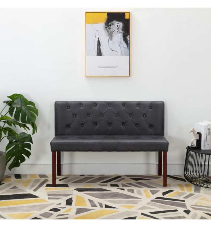 Banc 120 cm Gris Similicuir daim | Mobilier & Déco