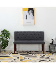 Banc 120 cm Gris Similicuir daim | Mobilier & Déco