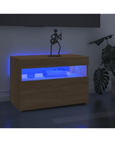 Meuble TV avec lumières LED chêne sonoma 60x35x40 cm | Mobilier & Déco