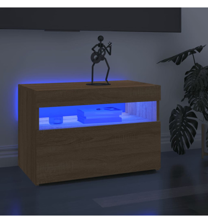 Meuble TV avec lumières LED chêne sonoma 60x35x40 cm | Mobilier & Déco