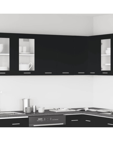 Armoire suspendue "Lyon" Noir 60x31x60 cm Bois d'ingénierie | Mobilier & Déco