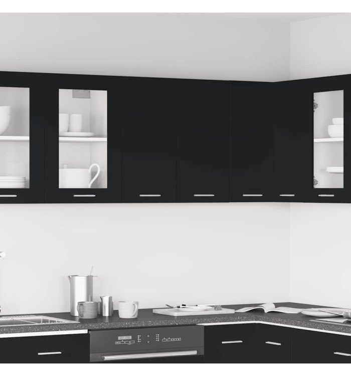 Armoire suspendue "Lyon" Noir 60x31x60 cm Bois d'ingénierie | Mobilier & Déco