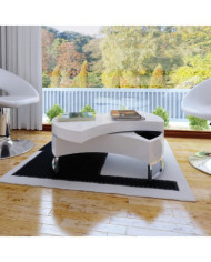 Table basse à forme réglable blanc brillant | Mobilier & Déco