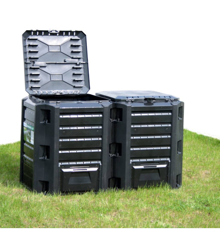 Composteur de jardin Noir 380 L | Mobilier & Déco