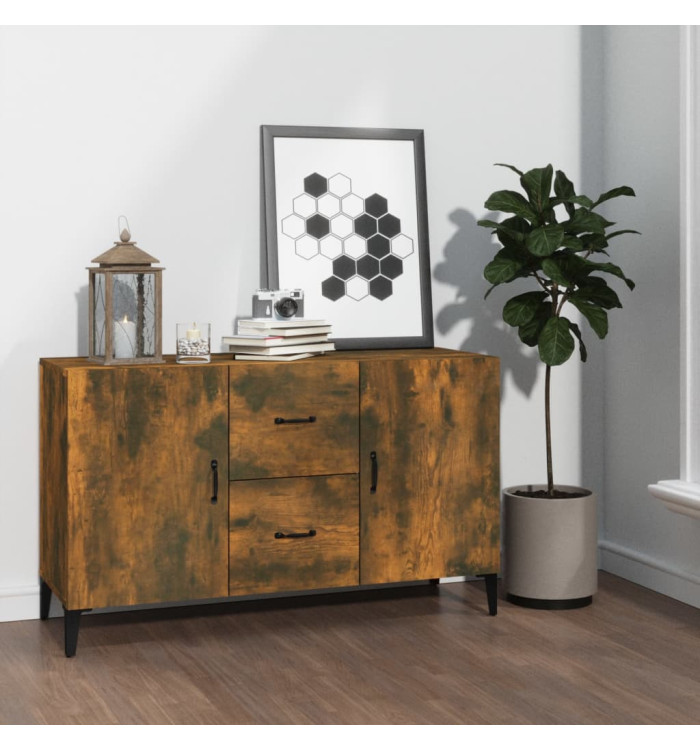 Buffet chêne fumé 100x36x60 cm bois d'ingénierie | Mobilier & Déco