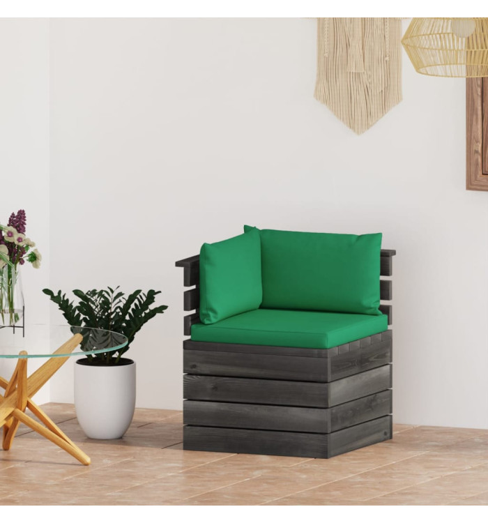 Canapé d'angle palette de jardin avec coussins Bois de pin | Mobilier & Déco