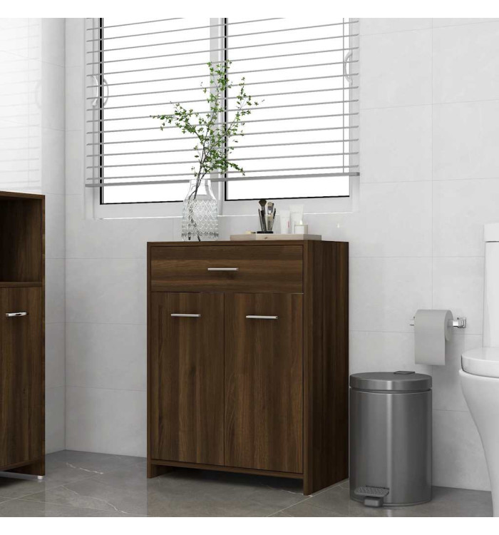 Armoire de bain Chêne marron 60x33x80 cm Bois d'ingénierie | Mobilier & Déco