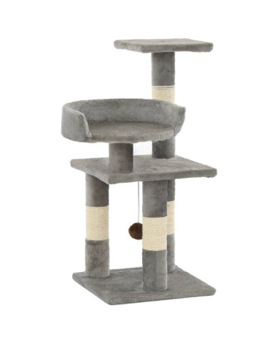 Arbre à chat avec griffoirs en sisal 65 cm Gris | Mobilier & Déco