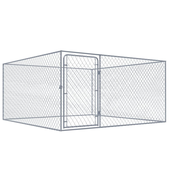 Chenil extérieur pour chiens Acier galvanisé 2x2x1 m | Mobilier & Déco