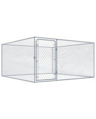 Chenil extérieur pour chiens Acier galvanisé 2x2x1 m | Mobilier & Déco