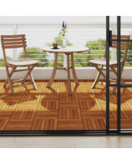 Carreaux de terrasse 30x30 cm 10 pcs Acacia Motif vertical | Mobilier & Déco