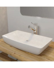 Lavabo rectangulaire Céramique Blanc 71 x 39 cm | Mobilier & Déco