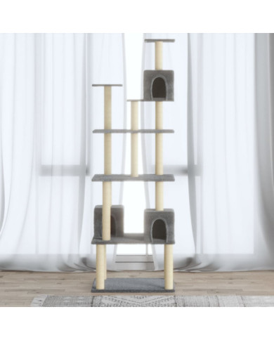 Arbre à chat avec griffoirs en sisal Gris clair 188 cm | Mobilier & Déco