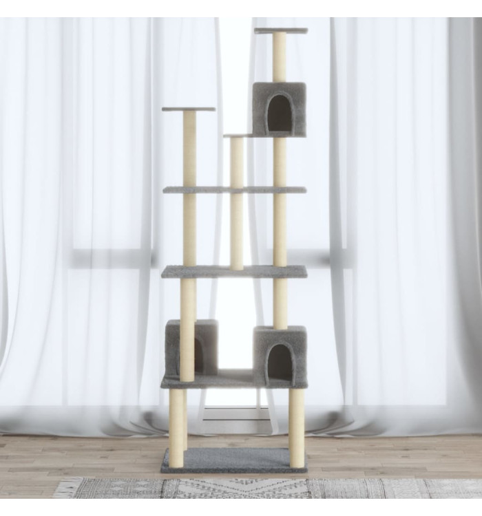 Arbre à chat avec griffoirs en sisal Gris clair 188 cm | Mobilier & Déco