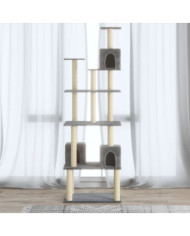 Arbre à chat avec griffoirs en sisal Gris clair 188 cm | Mobilier & Déco