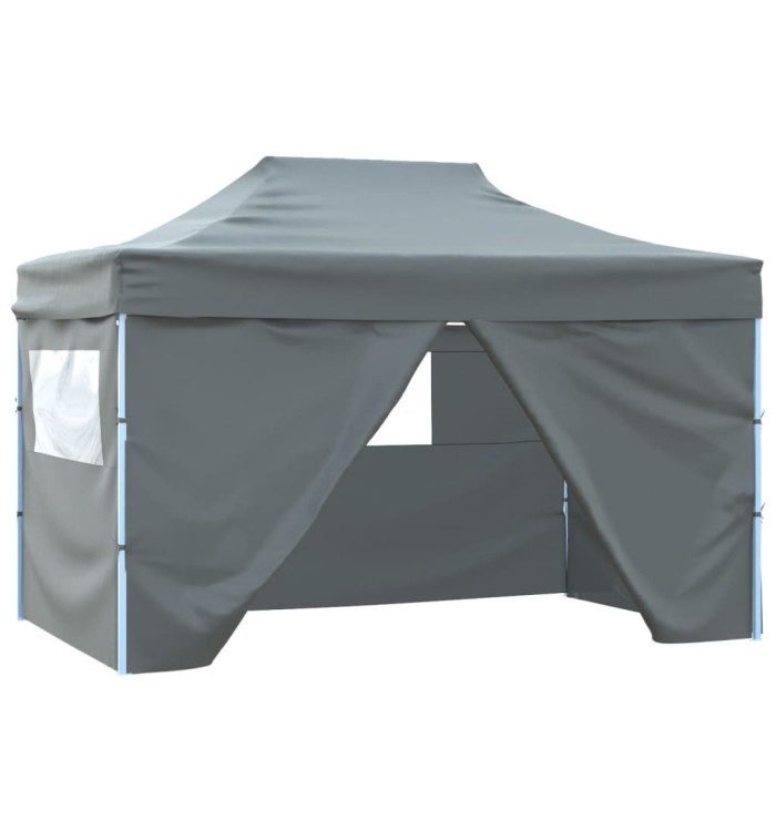 Tente pliable avec 4 parois latérales 3 x 4,5 m Anthracite | Mobilier & Déco