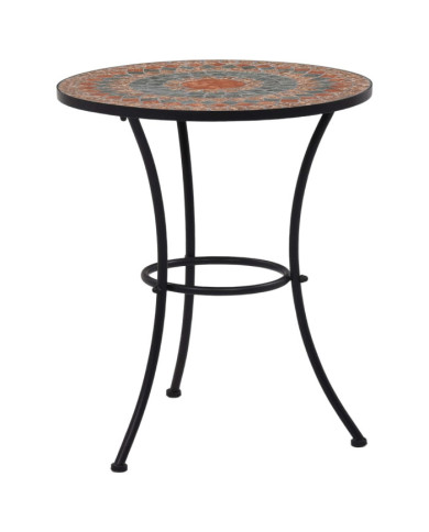 Table de bistro mosaïque Orange/gris 60 cm Céramique | Mobilier & Déco