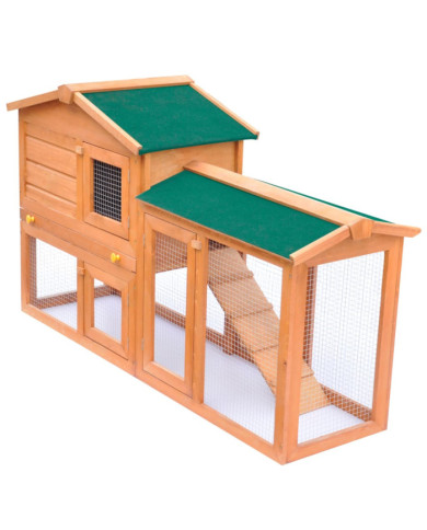 Clapier large d'extérieur pour petits animaux de compagnie Bois | Mobilier & Déco