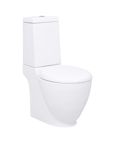 Toilette en céramique écoulement d'eau à l'arrière blanc | Mobilier & Déco