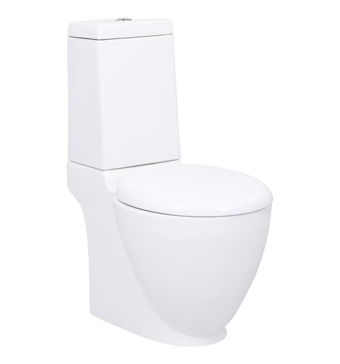 Toilette en céramique écoulement d'eau à l'arrière blanc | Mobilier & Déco