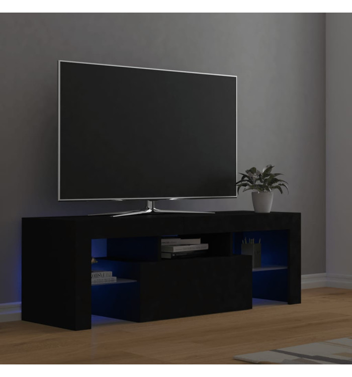 Meuble TV avec lumières LED noir 120x35x40 cm | Mobilier & Déco