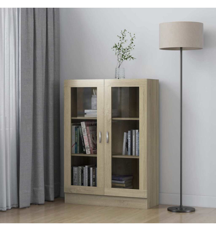 Armoire à vitrine Chêne sonoma 82,5x30,5x115 cm Bois ingénierie | Mobilier & Déco