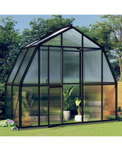 Serre avec cadre de base anthracite 3,3 m² aluminium | Mobilier & Déco