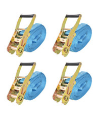 Sangle d’arrimage à cliquet 4 pcs 4 tonnes 8 m x 50 mm Bleu | Mobilier & Déco