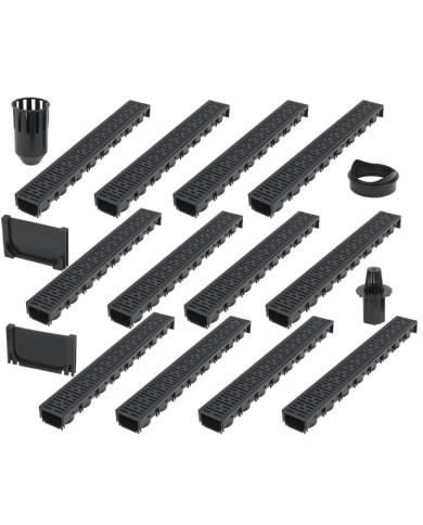 Canaux de drainage 12 pcs Plastique 12 m | Mobilier & Déco