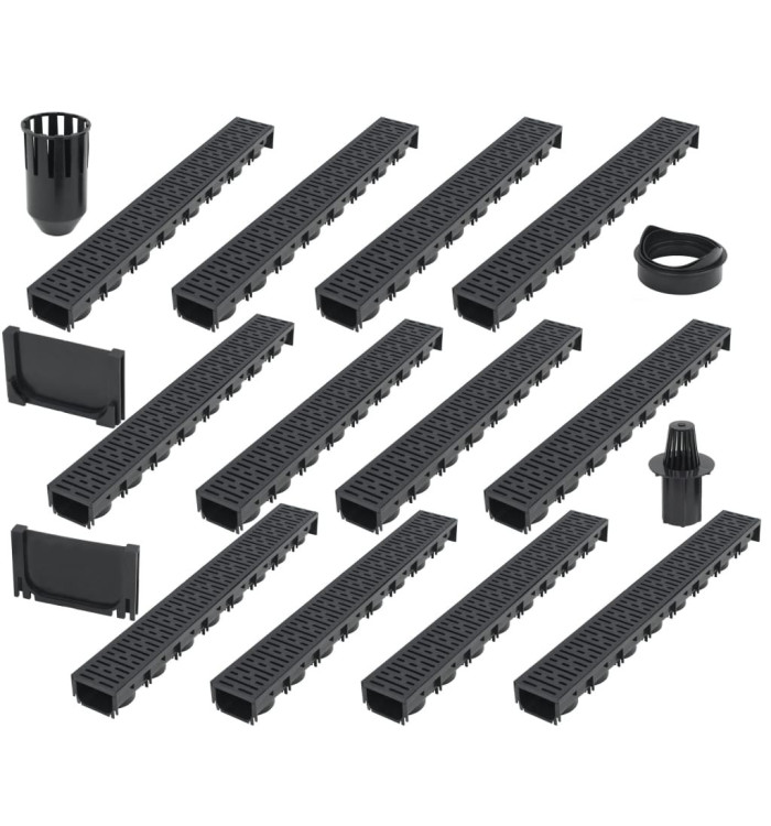 Canaux de drainage 12 pcs Plastique 12 m | Mobilier & Déco