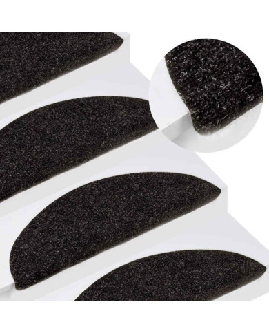 Tapis d'escalier autocollants 15 pcs 56x17x3 cm Anthracite | Mobilier & Déco