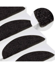 Tapis d'escalier autocollants 15 pcs 56x17x3 cm Anthracite | Mobilier & Déco
