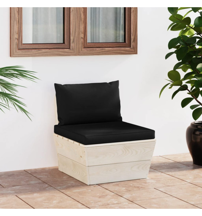 Canapé central palette de jardin avec coussins Épicéa imprégné | Mobilier & Déco