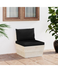 Canapé central palette de jardin avec coussins Épicéa imprégné | Mobilier & Déco