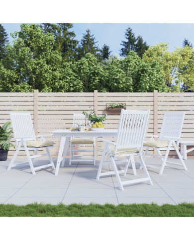 Coussins de chaise lot de 4 blanc crème 40x40x7 cm tissu oxford | Mobilier & Déco