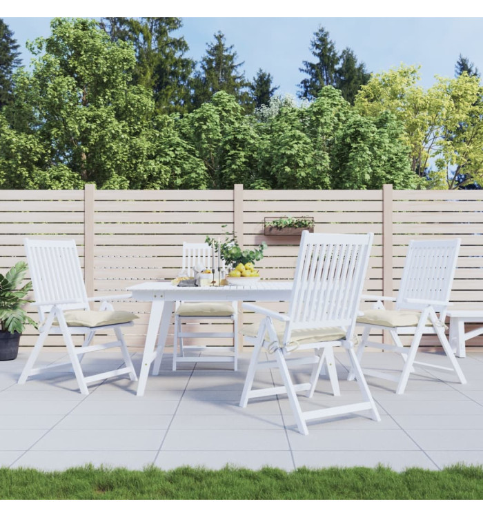 Coussins de chaise lot de 4 blanc crème 40x40x7 cm tissu oxford | Mobilier & Déco