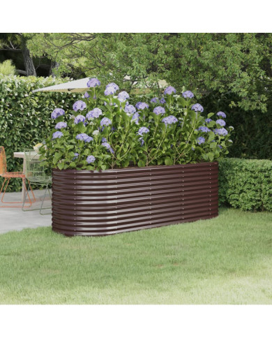 Lit surélevé de jardin Acier enduit de poudre marron | Mobilier & Déco