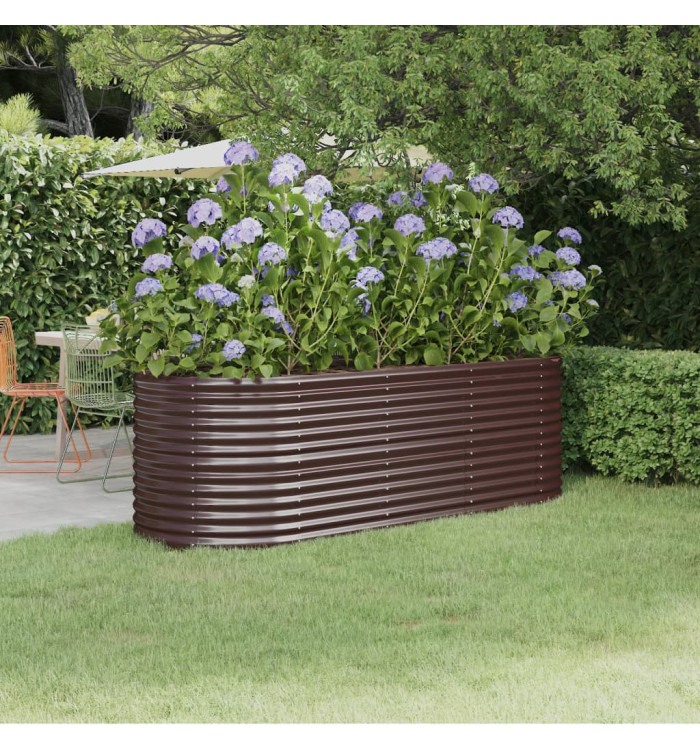 Lit surélevé de jardin Acier enduit de poudre marron | Mobilier & Déco