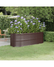 Lit surélevé de jardin Acier enduit de poudre marron | Mobilier & Déco