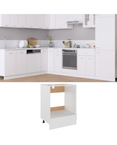 Armoire à four "Riga" Blanc 60x46x81,5 cm Bois d’ingénierie | Mobilier & Déco