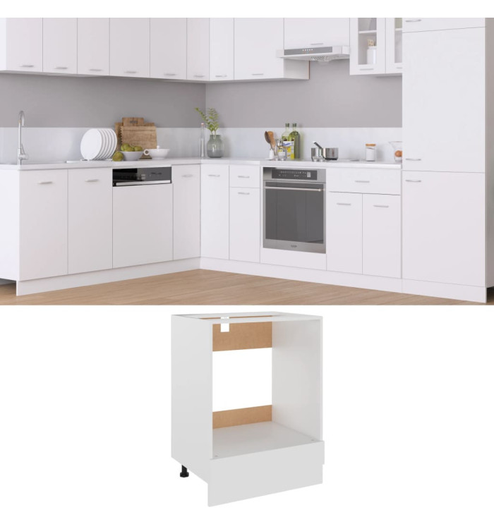 Armoire à four "Riga" Blanc 60x46x81,5 cm Bois d’ingénierie | Mobilier & Déco