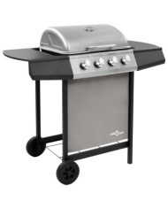 Barbecue gril à gaz avec 4 brûleurs Noir et argenté | Mobilier & Déco