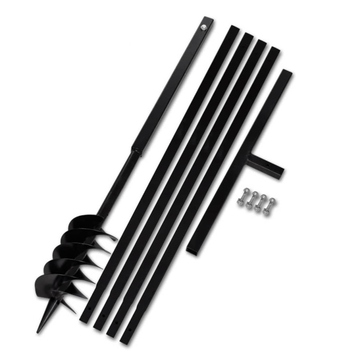 Tarière de sol avec manche 120 mm et tube d'extension 5 m Acier | Mobilier & Déco