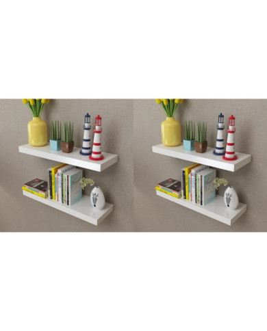 Étagères murales 4 pcs Blanc 60 cm | Mobilier & Déco