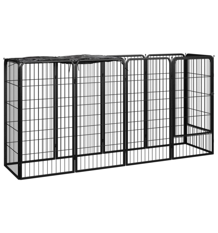 Parc pour chien 10panneaux Noir 50x100cm Acier enduit de poudre | Mobilier & Déco