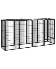Parc pour chien 10panneaux Noir 50x100cm Acier enduit de poudre | Mobilier & Déco
