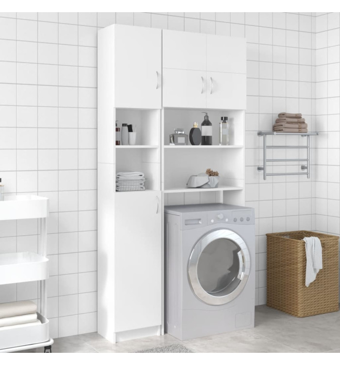 Ensemble de meuble pour machine à laver Blanc Bois d'ingénierie | Mobilier & Déco